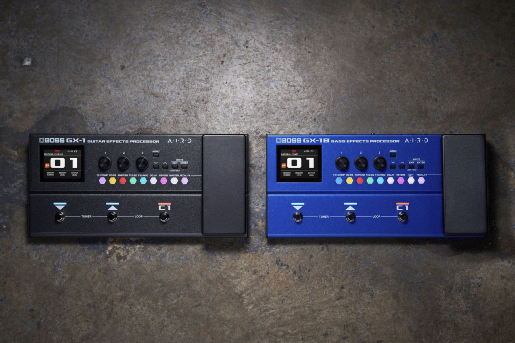 BOSS GX-1 and GX-1B compact multi-effects processors for guitar and bass