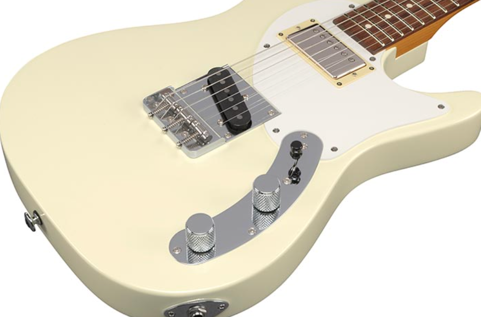 Ibanez FLATV2 Josh Smith signature electric guitar body close-up with Seymour Duncan pickups and Gotoh bridge