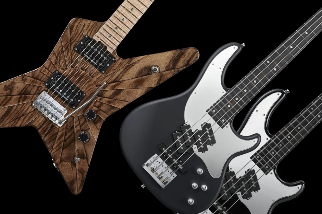 ESP Random Star THE RISING SUN and Edwards Mark-IV bass models for LOUDNESS 45th Anniversary