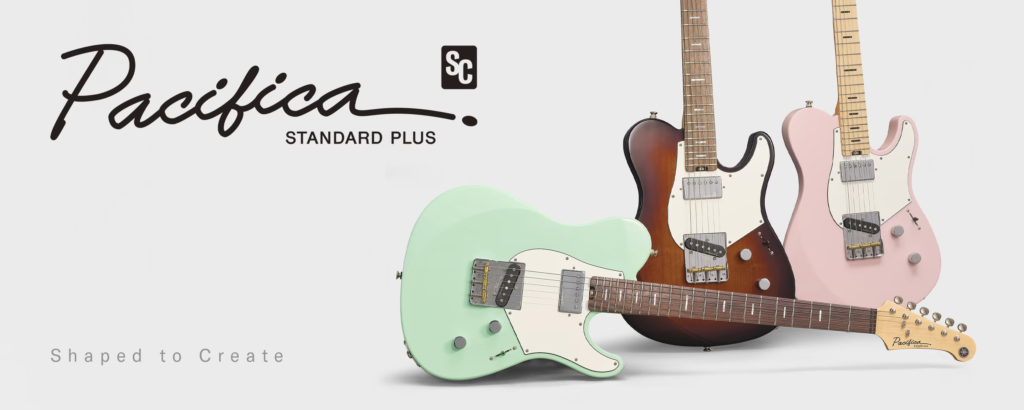 Yamaha Pacifica Standard Plus electric guitar models displayed together