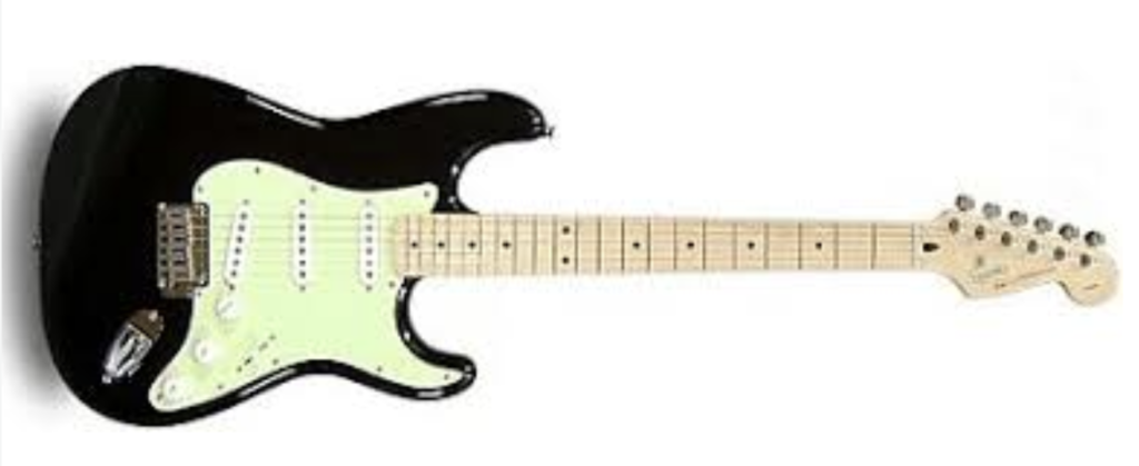 George Harrison's custom Japan-made Squier Stratocaster with mint green pickguard and two-point tremolo
