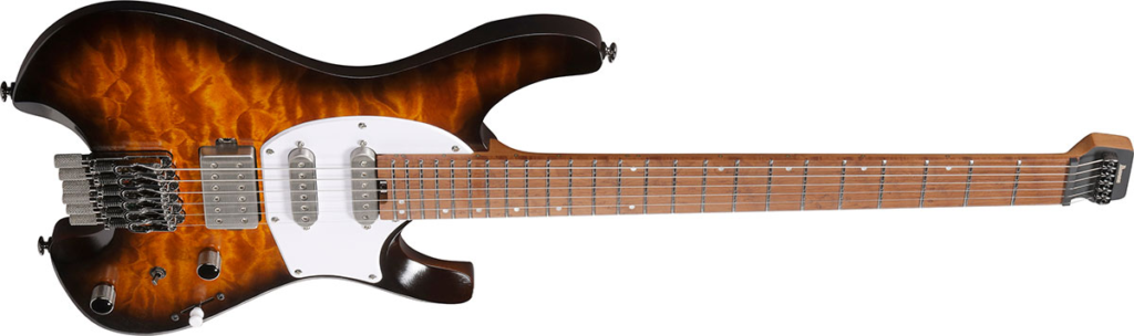 Ibanez Q54WQM-DEL Dragon Eye Burst Low Gloss quilted maple top headless guitar