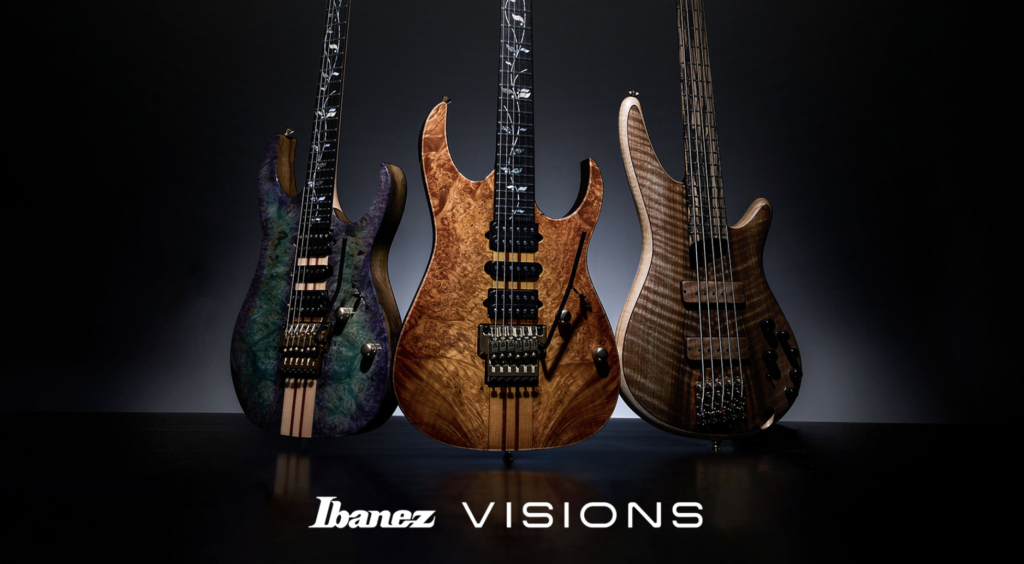 Ibanez Visions series electric guitars lineup featuring modern RG-style designs