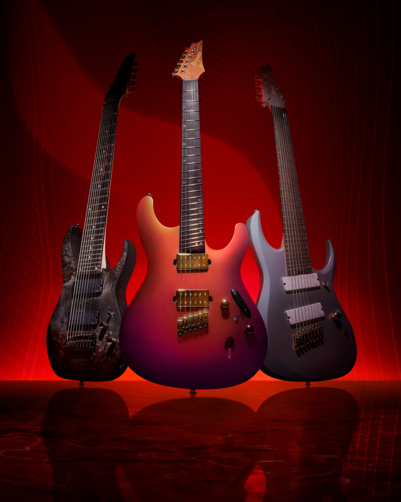 Ibanez RG Axe Design Lab series electric guitars featuring modern experimental designs