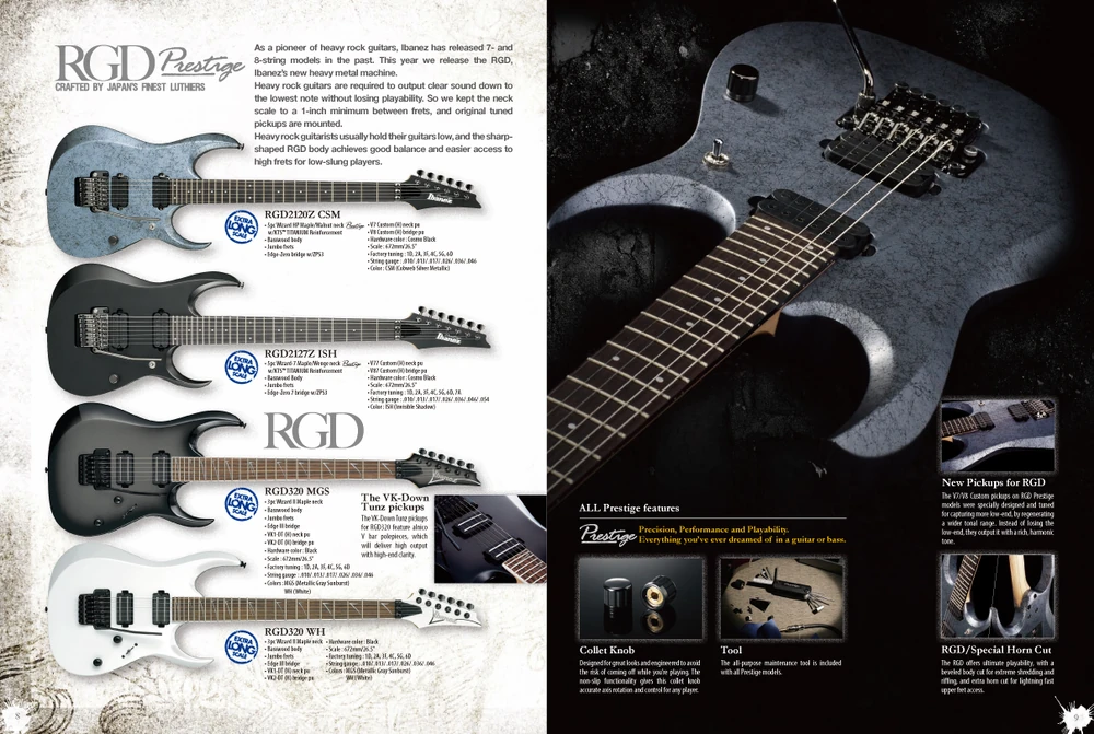 Ibanez RGD Prestige extended scale RG electric guitar designed for drop tuning