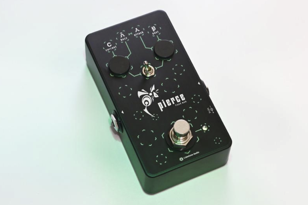Limetone Audio pierce fixed wah pedal front view on light background