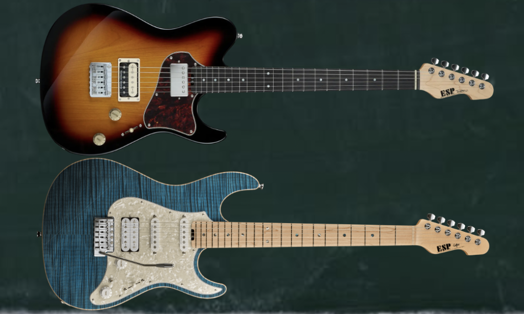 ESP THROBBER Telecaster-style and SNAPPER Stratocaster-style bolt-on electric guitars