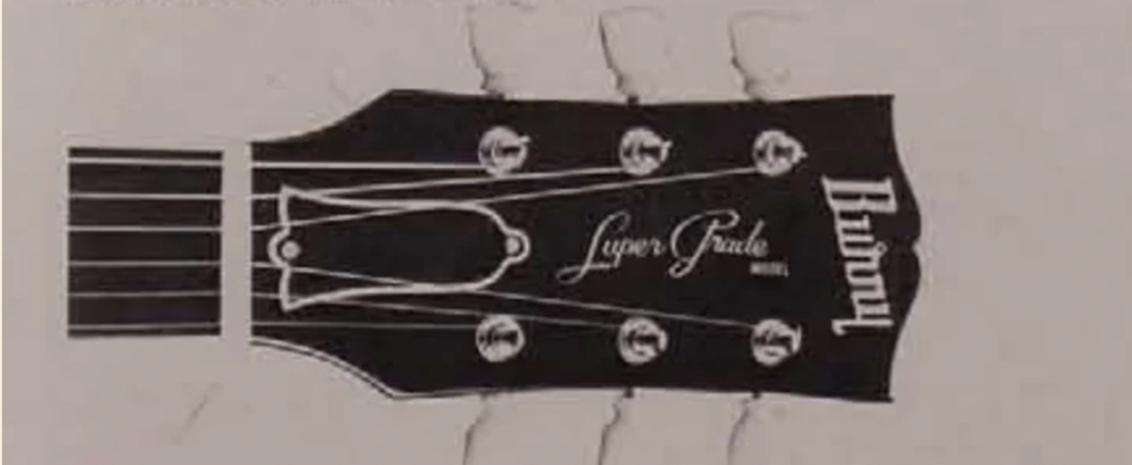 Burny Revival-era headstock labeled Super Real