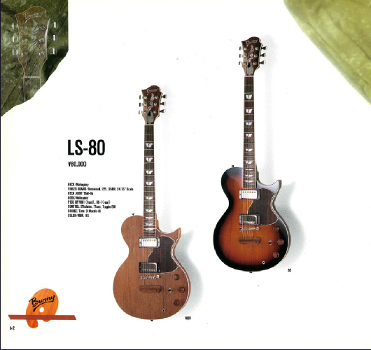 1993 Fernandes and Burny catalog page featuring the Les Paul lineup