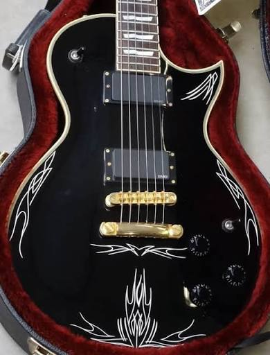 ESP JH-3 James Hetfield signature Eclipse with gold hardware and custom tribal artwork