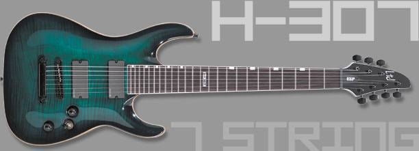ESP LTD H-307 seven-string guitar with see-through black cherry figured maple top