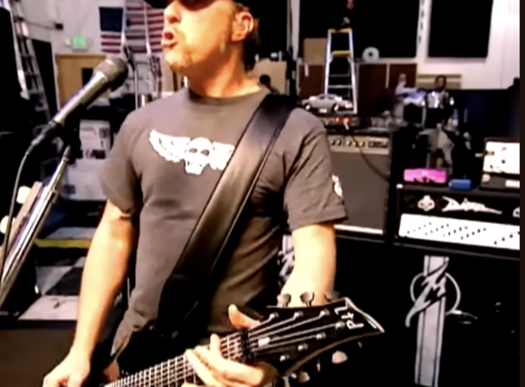 James Hetfield playing the ESP LTD MF-207 seven-string in the Some Kind of Monster music video