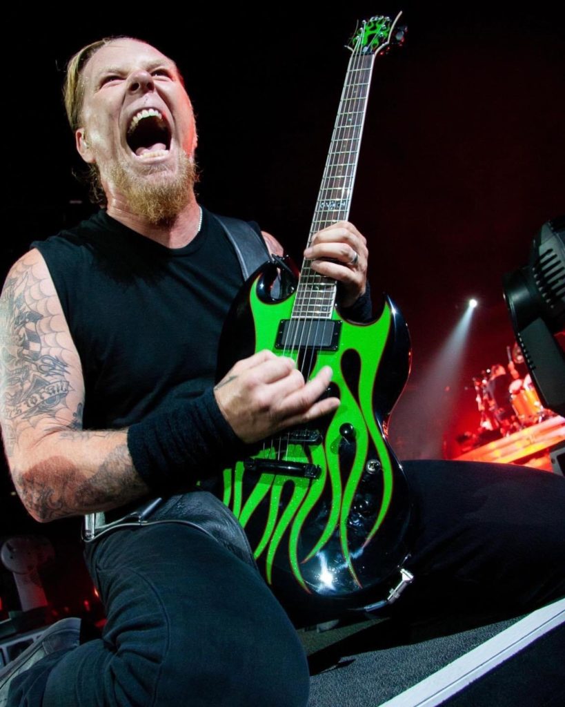 ESP LTD Viper The Grynch baritone with green metallic hot rod flames