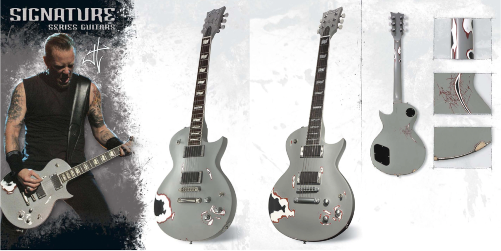 ESP James Hetfield Truckster signature with road-worn rat rod finish