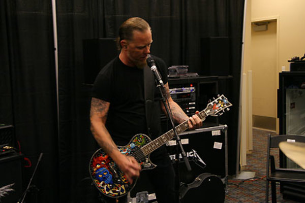 James Hetfield's ESP Kustom Kulture Eclipse with Dennis McPhail tattoo-style custom paintwork