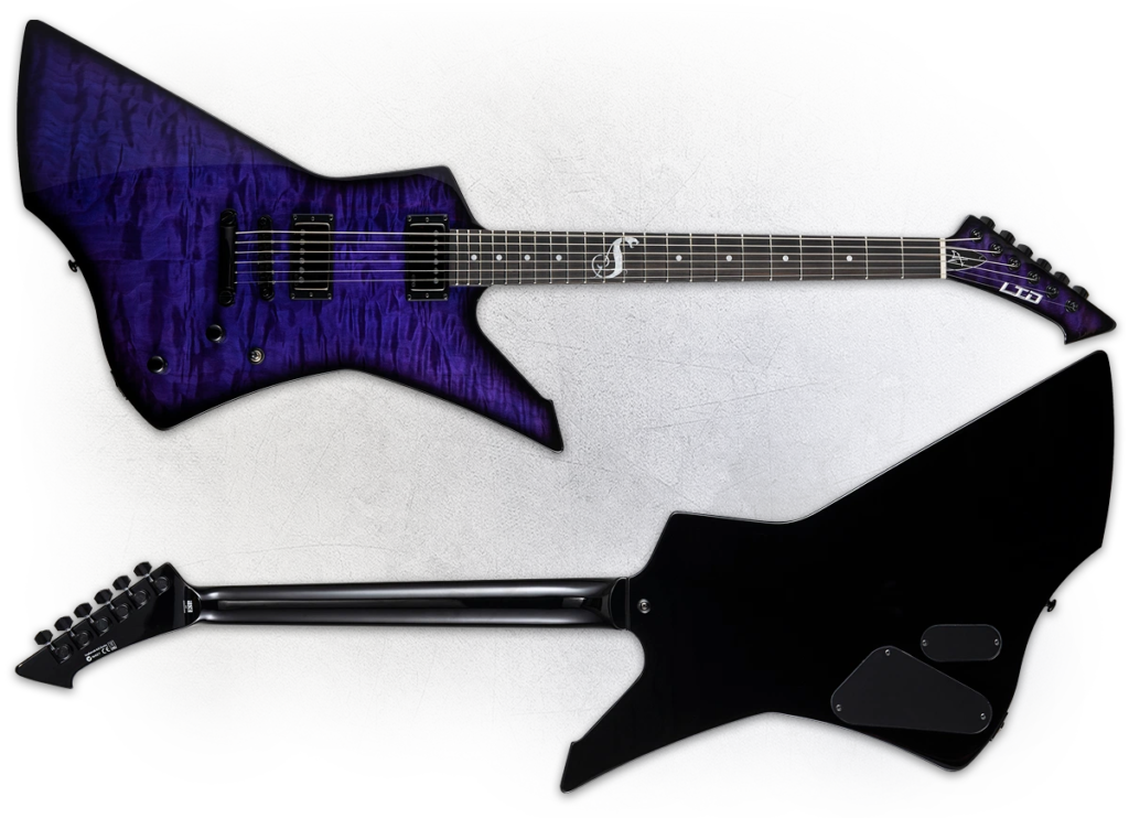 ESP James Hetfield Snakebyte SE Baritone in see-through purple sunburst