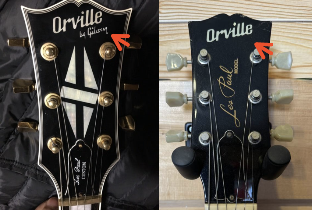 Orville by Gibson and standalone Orville Les Pauls compared side by side