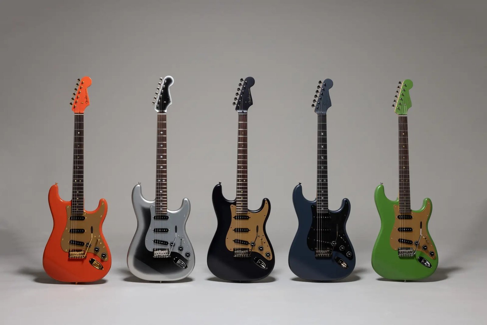 Fender Japan-Inspired Stratocaster, all five Japan-only limited models lined up