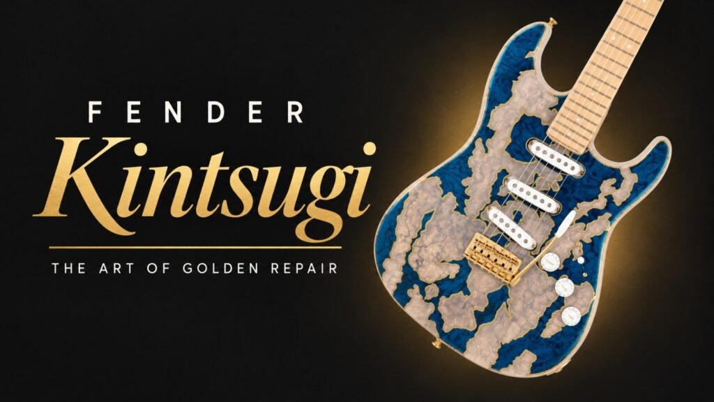 Fender kintsugi Stratocaster: the art of golden repair