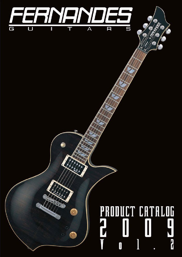 Fernandes Ravelle single-cut guitar on the 2009 Fernandes catalog cover