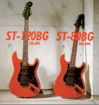 Fernandes ST-120BG and ST-80BG Brad Gillis models in a catalog