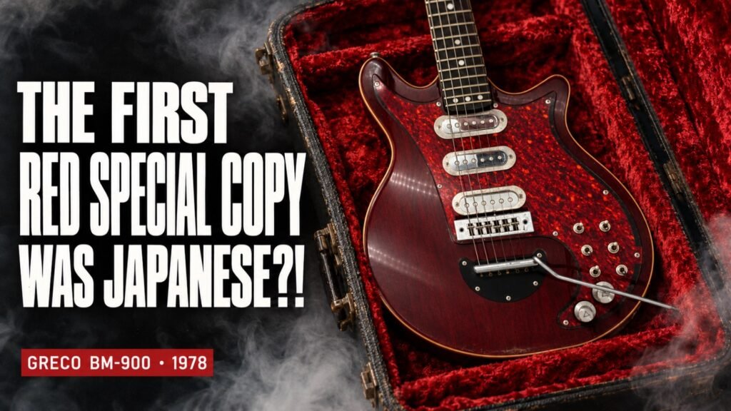 Greco BM-900 Red Special copy in a red velvet case