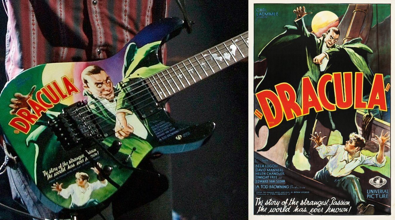 ESP Dracula guitar and 1931 poster
