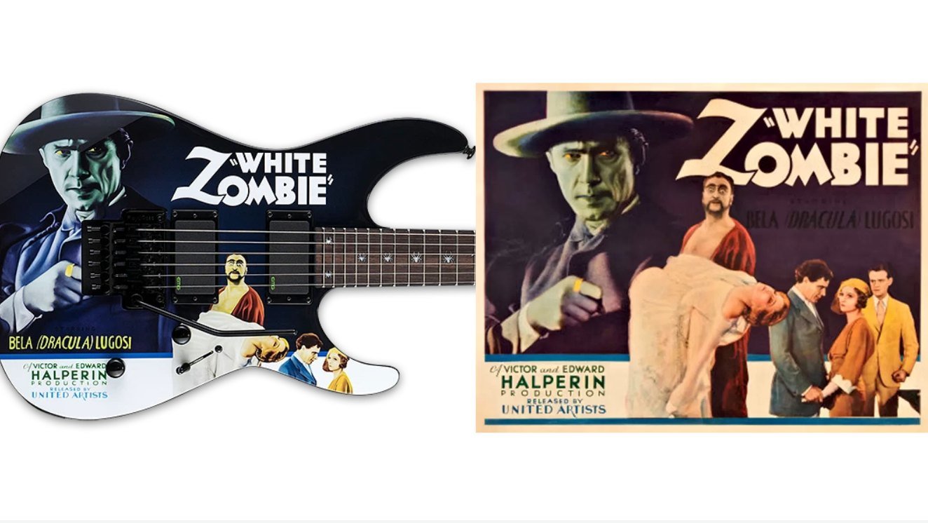 LTD KH-WZ White Zombie guitar and poster