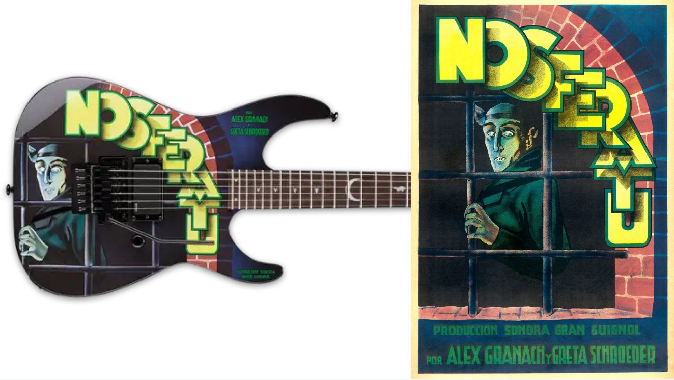 LTD KH-Nosferatu guitar and poster