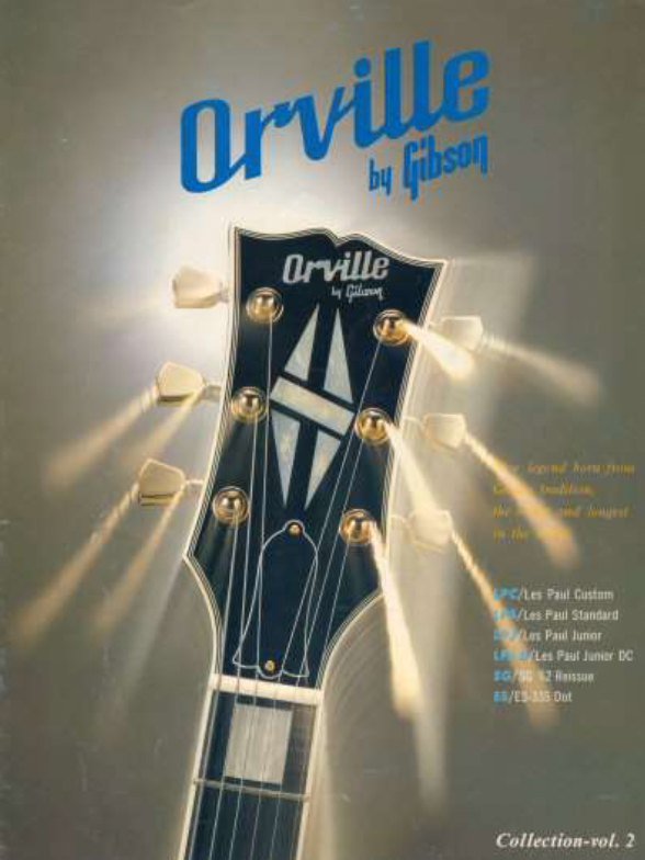 Orville by Gibson catalog cover 1988 with Les Paul Custom headstock