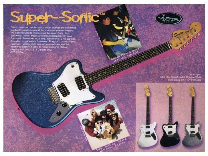 Squier Vista Series Super-Sonic catalog page