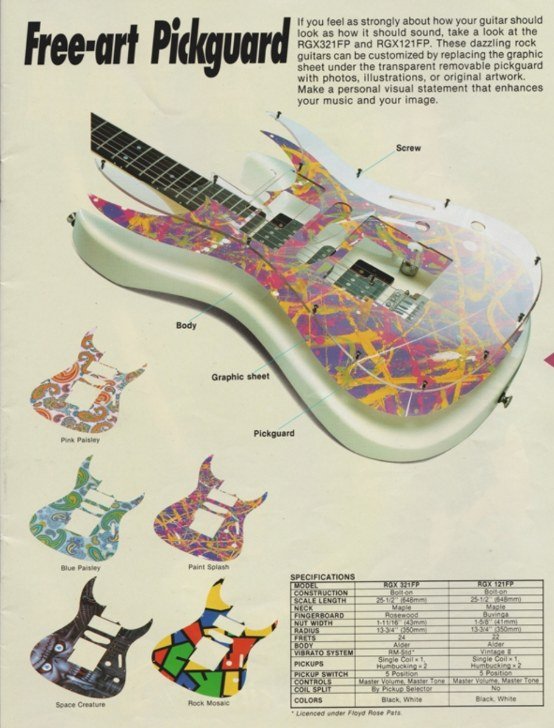 Yamaha Free Art pickguard RGX321FP catalog
