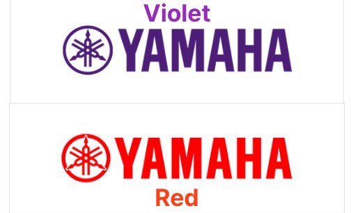 Yamaha logo colors violet and red