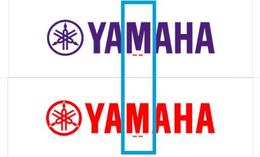 Yamaha logo M difference