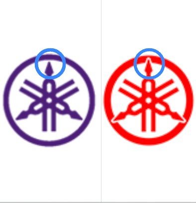 Yamaha tuning fork logo tips compared